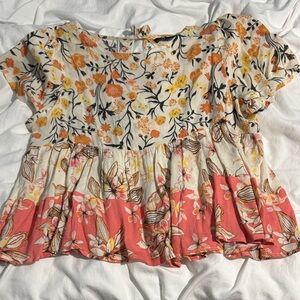 Floral Print Women's Top - Multicolor